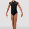 Girls Vanessa Zipper Leotard 1 Girls Vanessa Zipper Leotard -Bloch CL4632 BLK FRONT