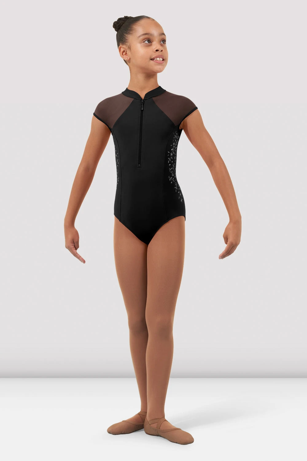 Girls Vanessa Zipper Leotard 3 Girls Vanessa Zipper Leotard