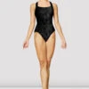Ladies Boutique Velvet Scoop Neck Leotard -Bloch L1025 BLK FRONT