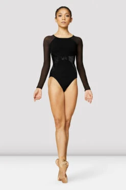 Ladies Dana Velvet Long Sleeve Leotard
