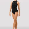 Ladies Jade Mirage Print Zipper Leotard 2 Ladies Jade Mirage Print Zipper Leotard -Bloch L4305 BLK FRONT