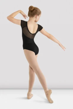 Girls Mirella Mesh Cap Sleeve Leotard 5 Girls Mirella Mesh Cap Sleeve Leotard -Bloch M411C BLK 02