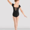 Girls Mirella Bow Cap Sleeve Leotard 1 Girls Mirella Bow Cap Sleeve Leotard -Bloch M414C Front BLK