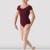 Girls Mirella Classic Short Sleeve Leotard 2 Girls Mirella Classic Short Sleeve Leotard -Bloch M515C F BUR