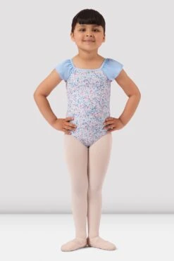 Girls Mirella Ditsy Floral Frill Sleeve Leotard