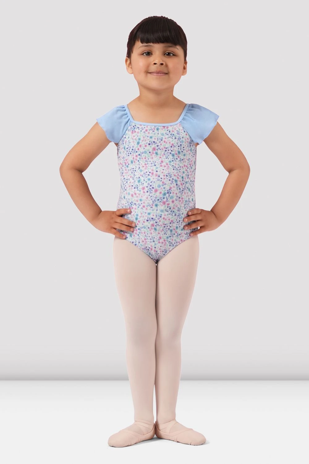 Girls Mirella Ditsy Floral Frill Sleeve Leotard 3 Girls Mirella Ditsy Floral Frill Sleeve Leotard